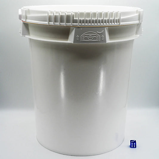 5.0 Gallon Lite Latch (T-Latch) Pail - White